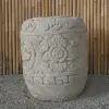 Product image 3 of the product “Balinese style high round pot, with carving - 70cm Dia., 90cm Height, Taro sand ”